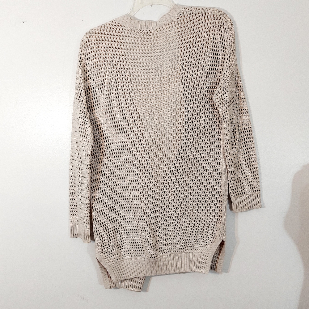 GAP Cardigan Long Sweater with Pockets, Creamy Grey Color, Size Medium - Picture 7 of 11